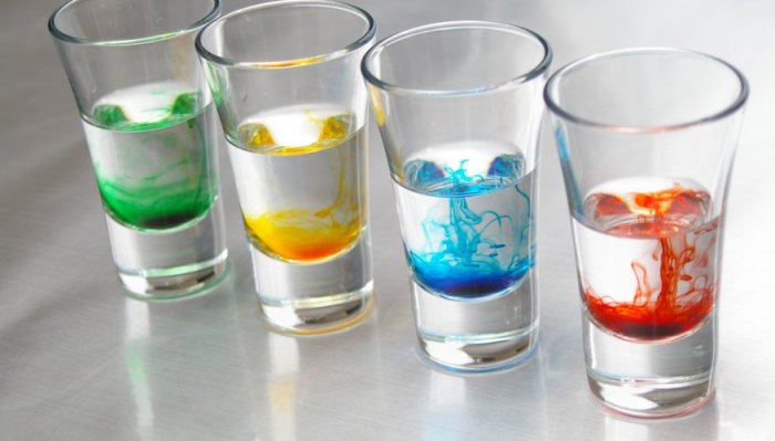 Water and food coloring