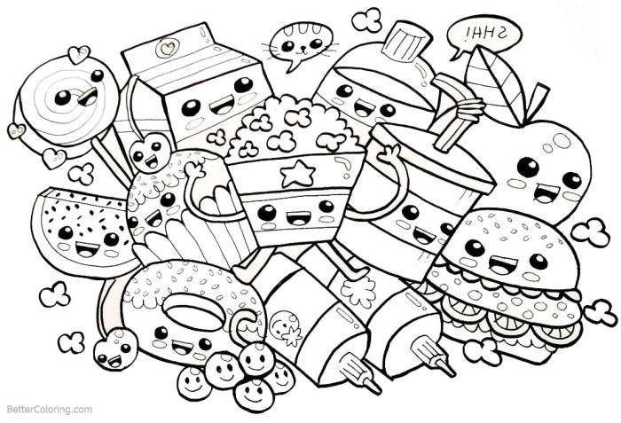 Coloring pages food cute