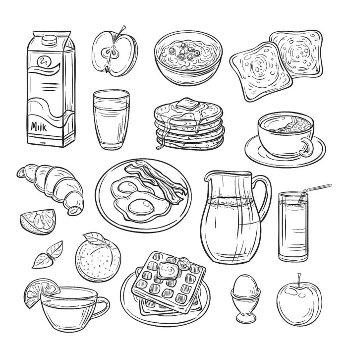 Coloring pages about food