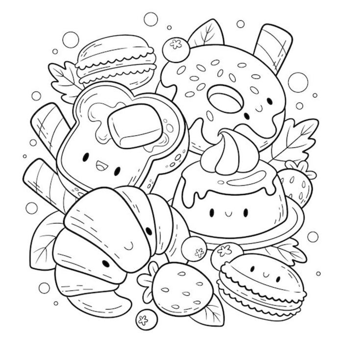 Coloring pages breakfast food