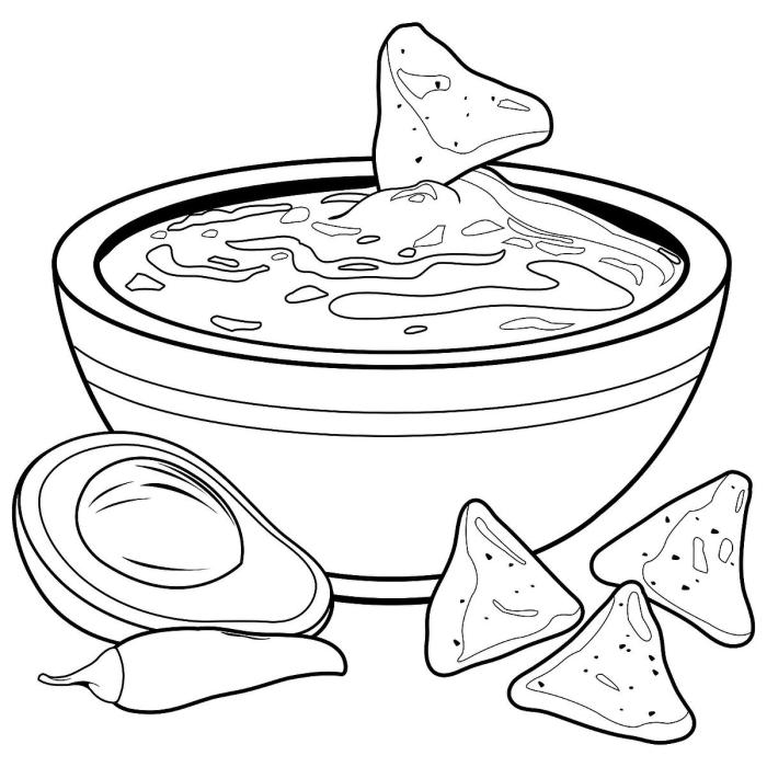 Coloring pages mexican food