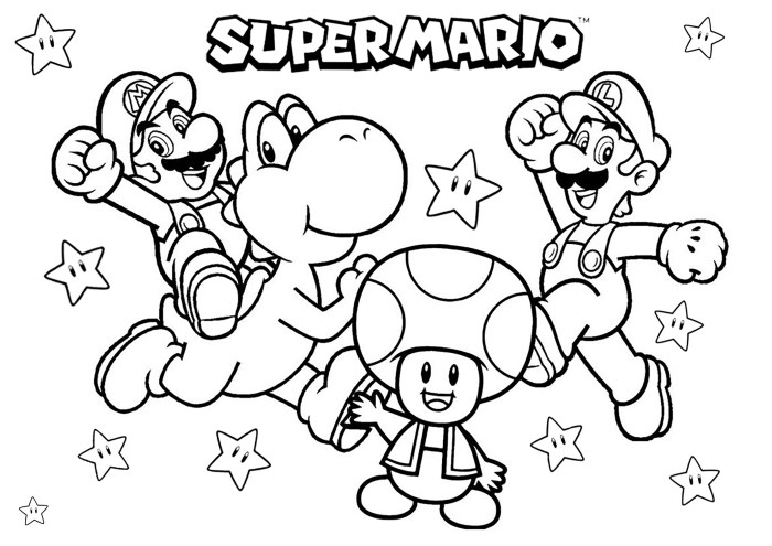 Free mario coloring pages