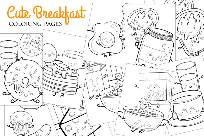 Breakfast food coloring pages