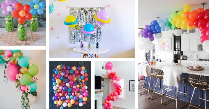 Handmade homemade simple balloon decoration for birthday