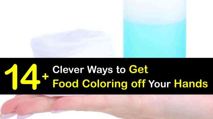 How to get food coloring off hands