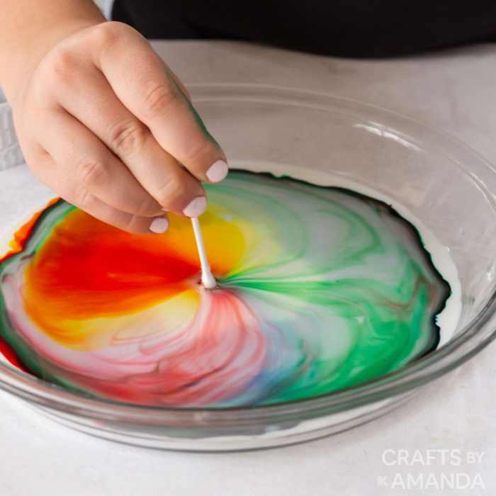 Experiment milk soap food coloring