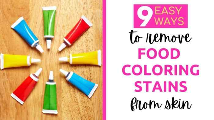 Will food coloring stain skin