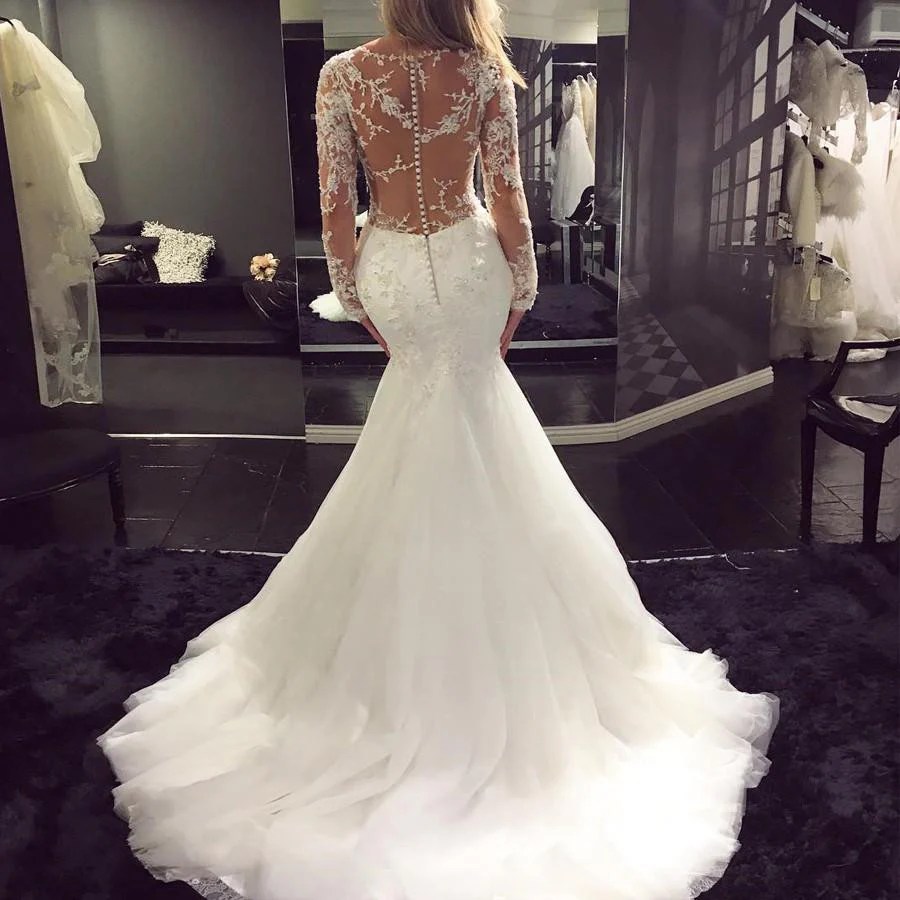 Mermaid diamond wedding dress