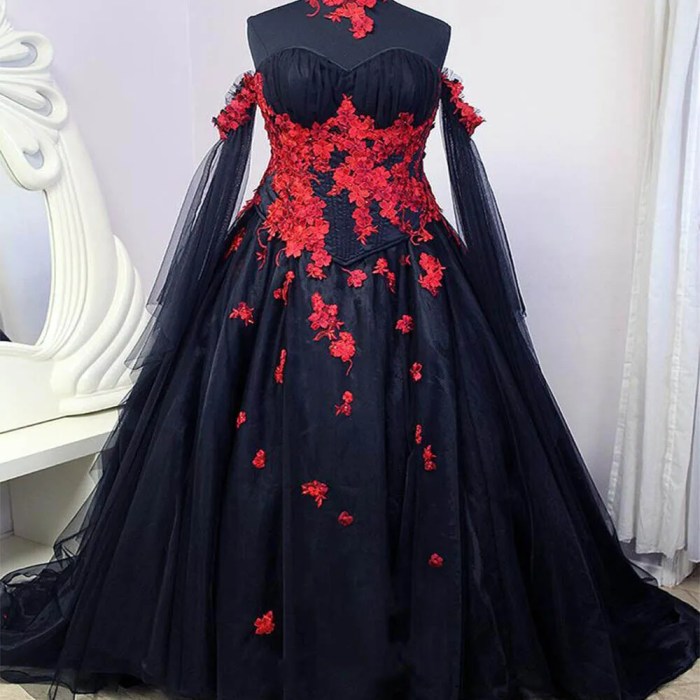 Red and black dresses for weddings