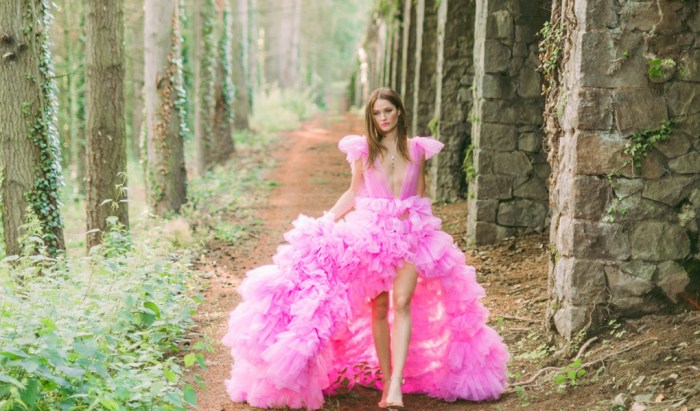 Purple beach wedding dress