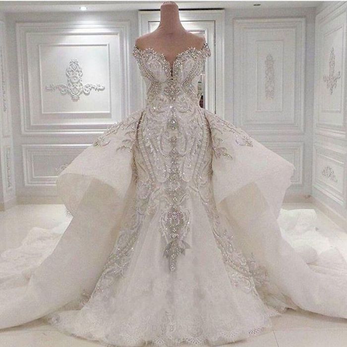 Mermaid diamond wedding dress