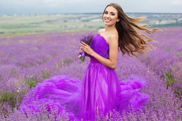 Purple beach wedding dress