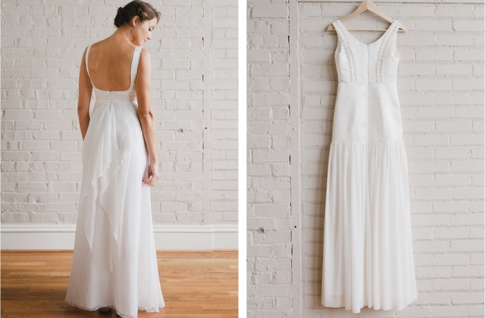 Simple low back wedding dresses