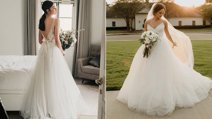 Simple tulle wedding dress