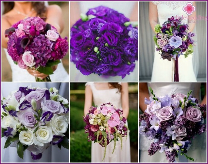 Purple flower wedding dress